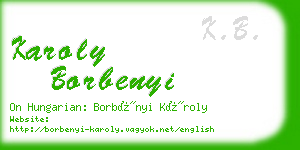 karoly borbenyi business card